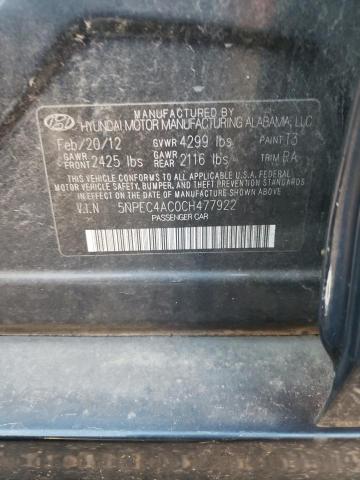 Photo 11 VIN: 5NPEC4AC0CH477922 - HYUNDAI SONATA SE 