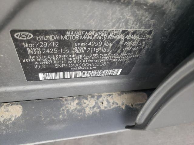 Photo 11 VIN: 5NPEC4AC0CH502382 - HYUNDAI SONATA SE 