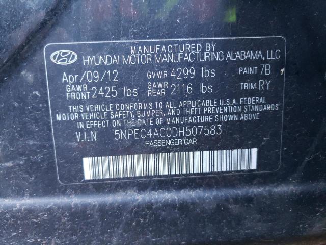 Photo 11 VIN: 5NPEC4AC0DH507583 - HYUNDAI SONATA 