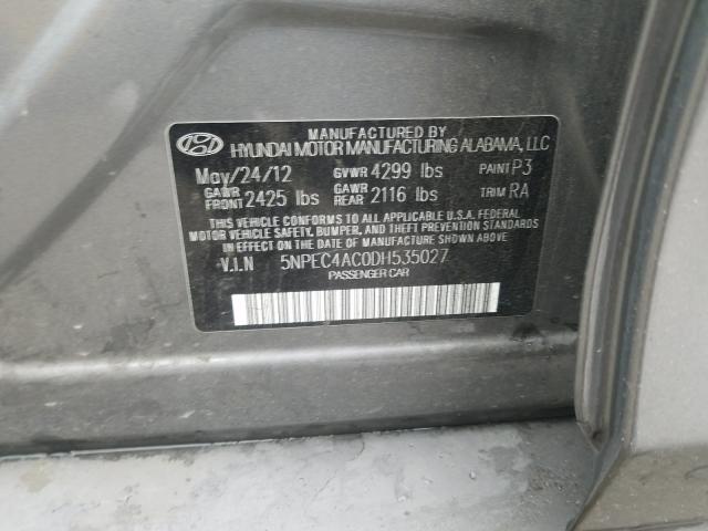 Photo 9 VIN: 5NPEC4AC0DH535027 - HYUNDAI SONATA SE 