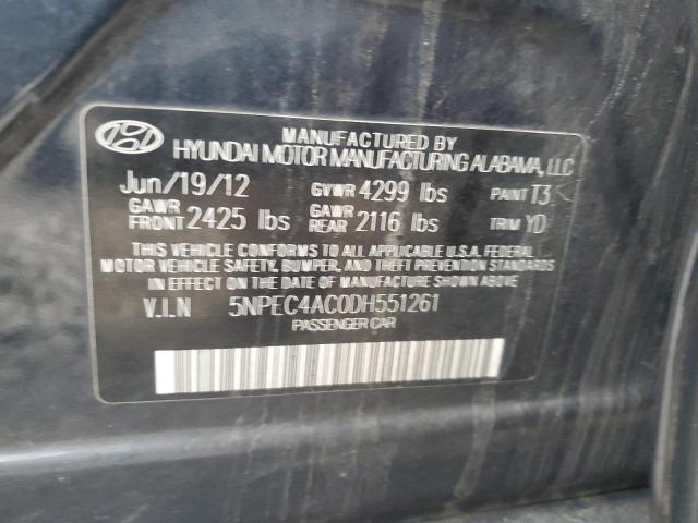 Photo 11 VIN: 5NPEC4AC0DH551261 - HYUNDAI SONATA SE 