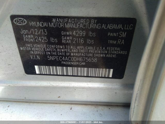 Photo 8 VIN: 5NPEC4AC0DH675658 - HYUNDAI SONATA 