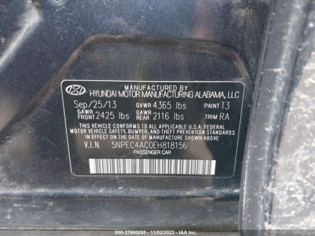 Photo 8 VIN: 5NPEC4AC0EH818156 - HYUNDAI SONATA 