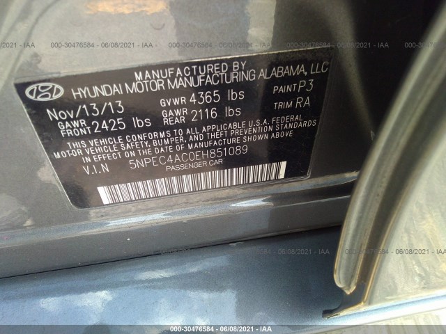 Photo 8 VIN: 5NPEC4AC0EH851089 - HYUNDAI SONATA 