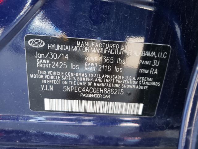 Photo 9 VIN: 5NPEC4AC0EH886215 - HYUNDAI SONATA SE 