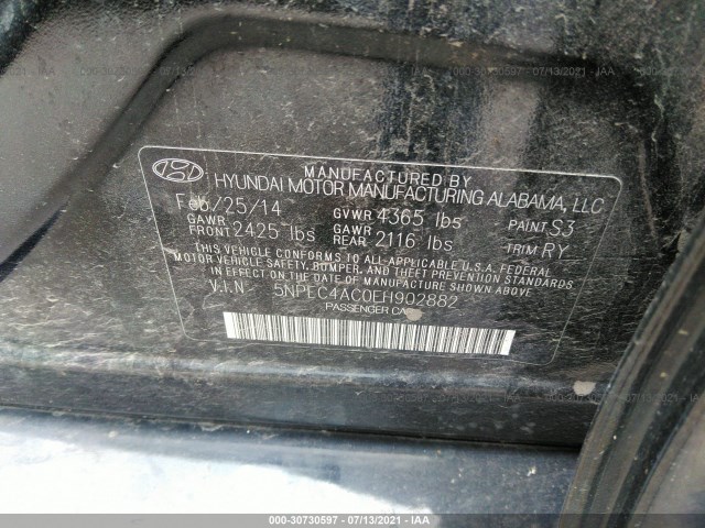 Photo 8 VIN: 5NPEC4AC0EH902882 - HYUNDAI SONATA 