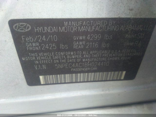 Photo 8 VIN: 5NPEC4AC1BH024410 - HYUNDAI SONATA 