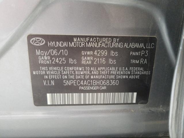 Photo 9 VIN: 5NPEC4AC1BH068360 - HYUNDAI SONATA SE 