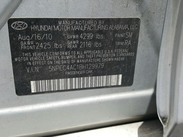 Photo 9 VIN: 5NPEC4AC1BH129979 - HYUNDAI SONATA SE 