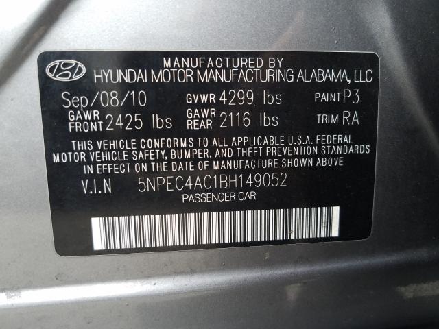 Photo 9 VIN: 5NPEC4AC1BH149052 - HYUNDAI SONATA SE 