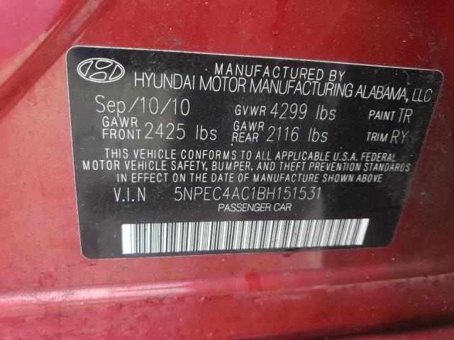 Photo 9 VIN: 5NPEC4AC1BH151531 - HYUNDAI SONATA SE 