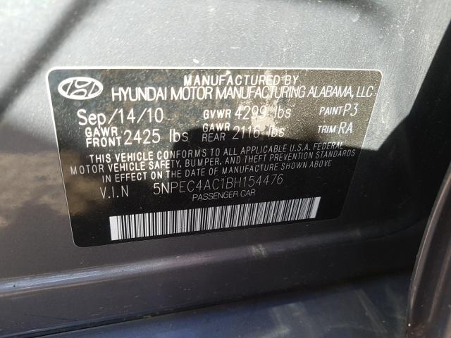 Photo 9 VIN: 5NPEC4AC1BH154476 - HYUNDAI SONATA 