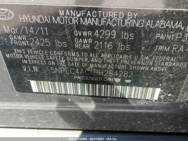 Photo 8 VIN: 5NPEC4AC1BH264282 - HYUNDAI SONATA 