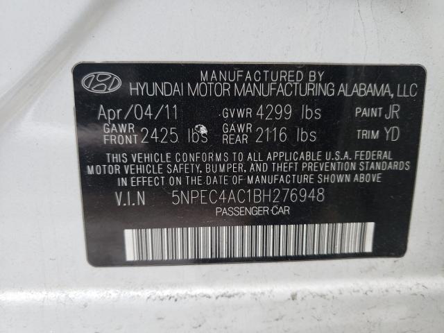 Photo 9 VIN: 5NPEC4AC1BH276948 - HYUNDAI SONATA SE 