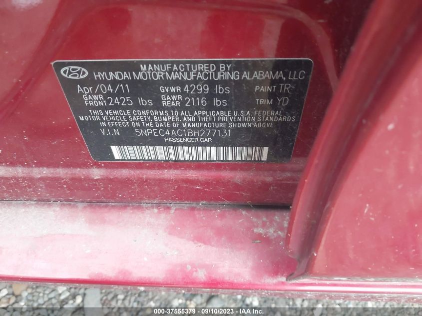 Photo 8 VIN: 5NPEC4AC1BH277131 - HYUNDAI SONATA 