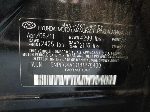 Photo 9 VIN: 5NPEC4AC1BH278439 - HYUNDAI SONATA 