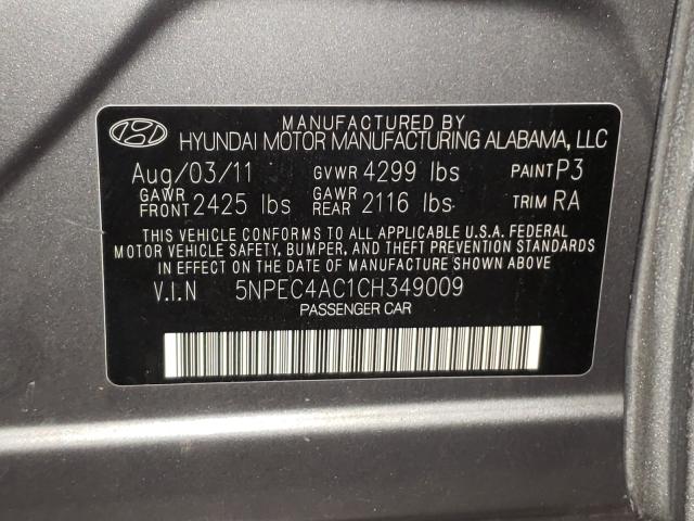 Photo 9 VIN: 5NPEC4AC1CH349009 - HYUNDAI SONATA 