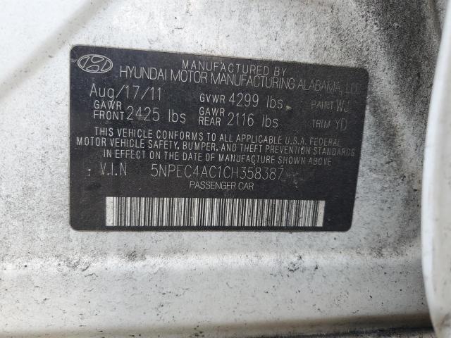 Photo 11 VIN: 5NPEC4AC1CH358387 - HYUNDAI SONATA 