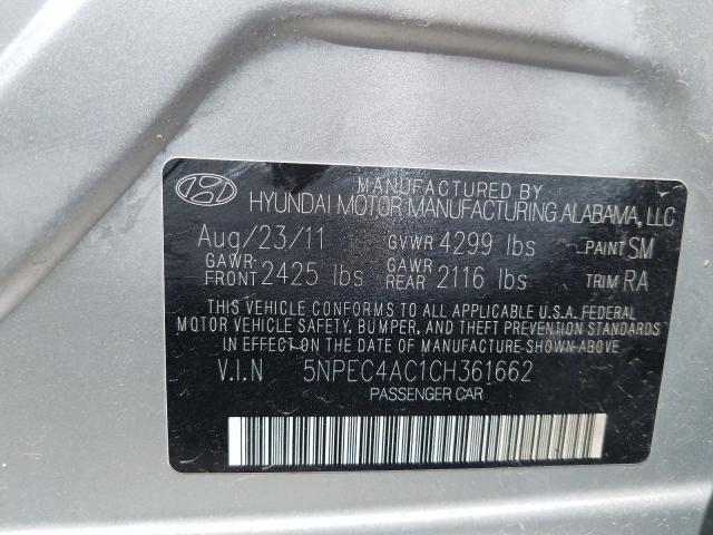 Photo 9 VIN: 5NPEC4AC1CH361662 - HYUNDAI SONATA SE 