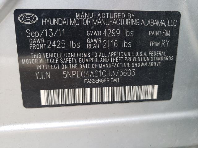 Photo 9 VIN: 5NPEC4AC1CH373603 - HYUNDAI SONATA SE 