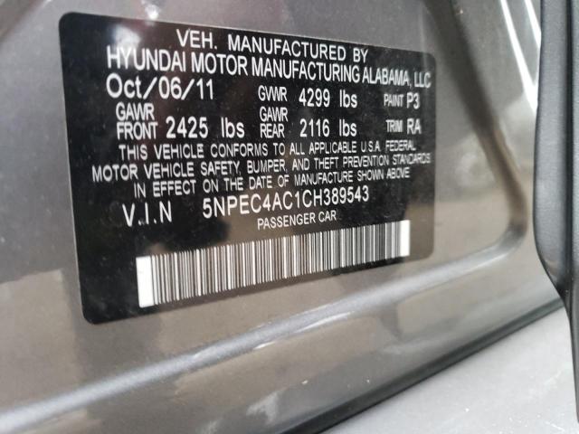 Photo 11 VIN: 5NPEC4AC1CH389543 - HYUNDAI SONATA 