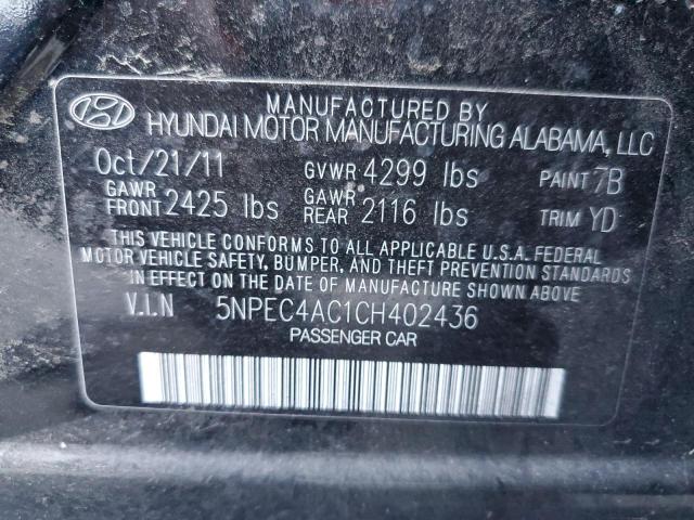 Photo 12 VIN: 5NPEC4AC1CH402436 - HYUNDAI SONATA 