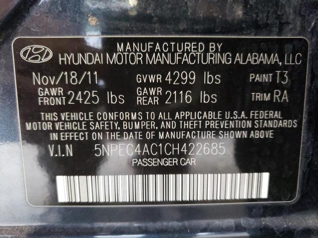 Photo 11 VIN: 5NPEC4AC1CH422685 - HYUNDAI SONATA SE 