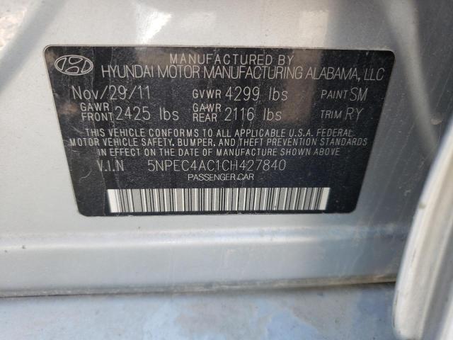 Photo 12 VIN: 5NPEC4AC1CH427840 - HYUNDAI SONATA SE 