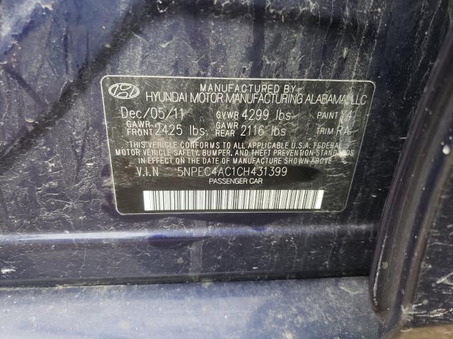 Photo 9 VIN: 5NPEC4AC1CH431399 - HYUNDAI SONATA SE 