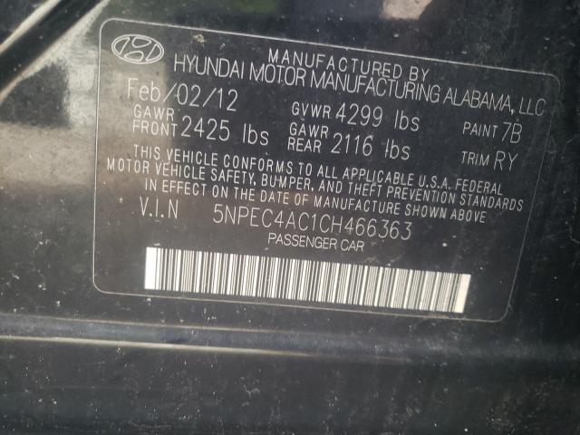 Photo 9 VIN: 5NPEC4AC1CH466363 - HYUNDAI SONATA SE 