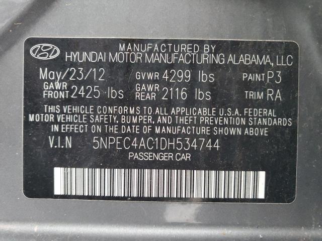 Photo 11 VIN: 5NPEC4AC1DH534744 - HYUNDAI SONATA 