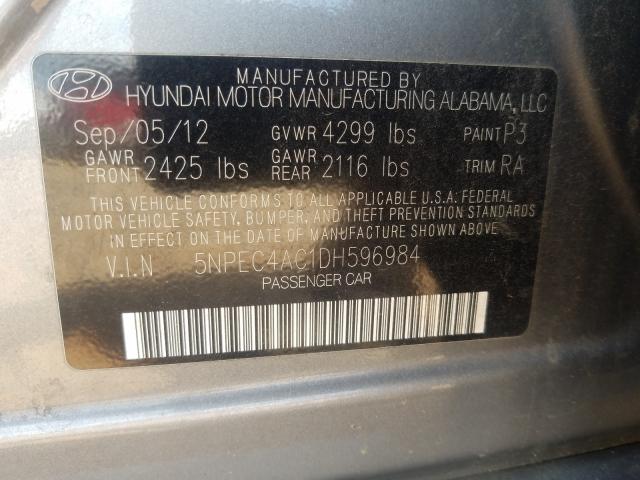 Photo 9 VIN: 5NPEC4AC1DH596984 - HYUNDAI SONATA SE 