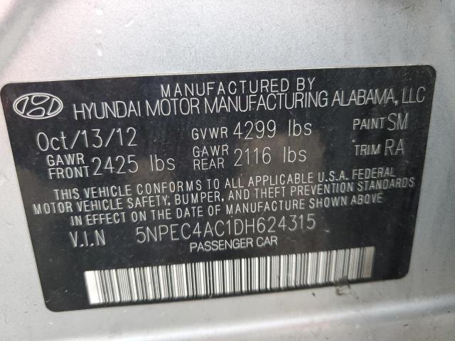 Photo 11 VIN: 5NPEC4AC1DH624315 - HYUNDAI SONATA 