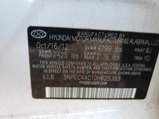 Photo 9 VIN: 5NPEC4AC1DH625383 - HYUNDAI SONATA SE 