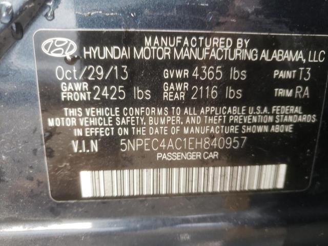 Photo 9 VIN: 5NPEC4AC1EH840957 - HYUNDAI SONATA SE 