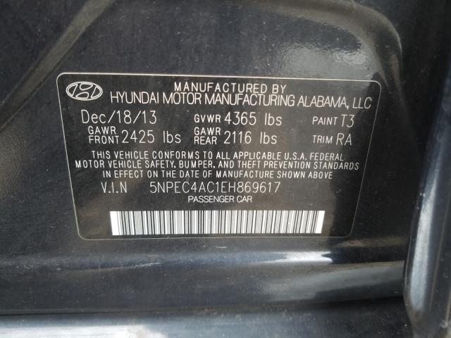 Photo 9 VIN: 5NPEC4AC1EH869617 - HYUNDAI SONATA SE 