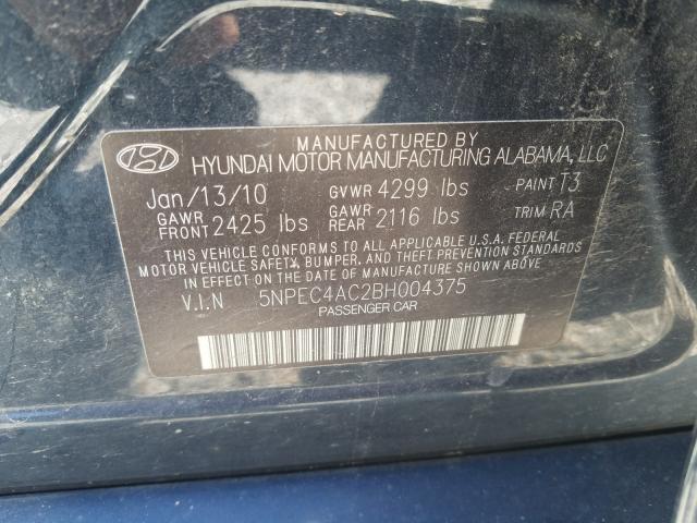 Photo 9 VIN: 5NPEC4AC2BH004375 - HYUNDAI SONATA SE 