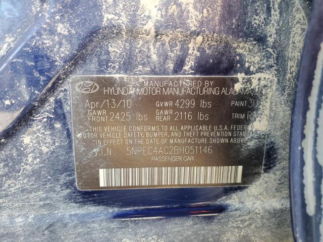 Photo 11 VIN: 5NPEC4AC2BH051146 - HYUNDAI SONATA SE 