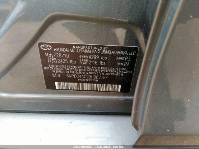 Photo 8 VIN: 5NPEC4AC2BH082784 - HYUNDAI SONATA 