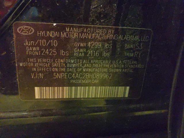 Photo 9 VIN: 5NPEC4AC2BH089962 - HYUNDAI SONATA SE 