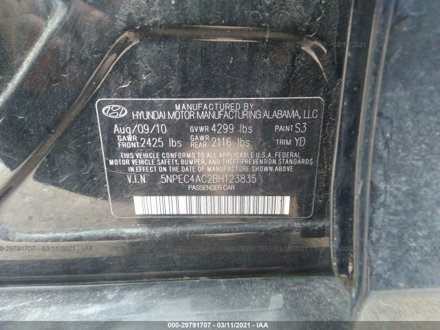 Photo 8 VIN: 5NPEC4AC2BH123835 - HYUNDAI SONATA 