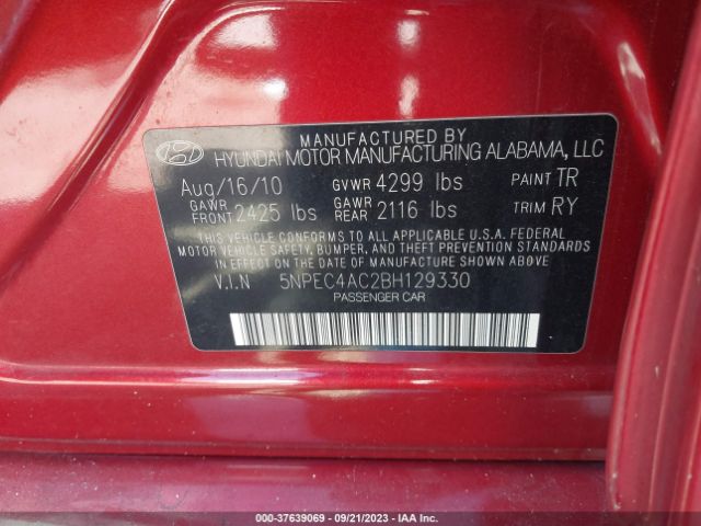 Photo 8 VIN: 5NPEC4AC2BH129330 - HYUNDAI SONATA 