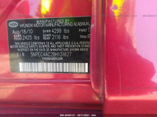 Photo 8 VIN: 5NPEC4AC2BH131627 - HYUNDAI SONATA 