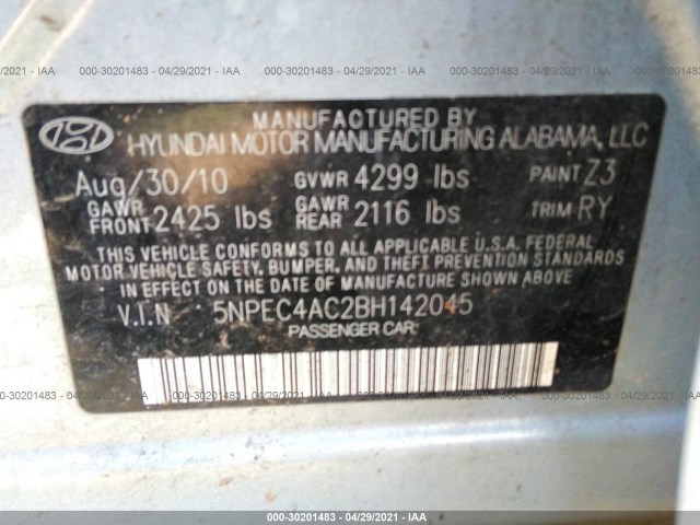 Photo 8 VIN: 5NPEC4AC2BH142045 - HYUNDAI SONATA 