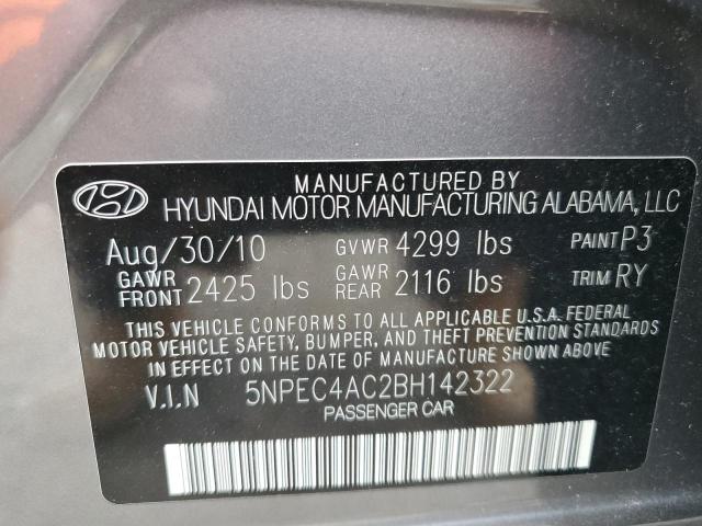 Photo 11 VIN: 5NPEC4AC2BH142322 - HYUNDAI SONATA 