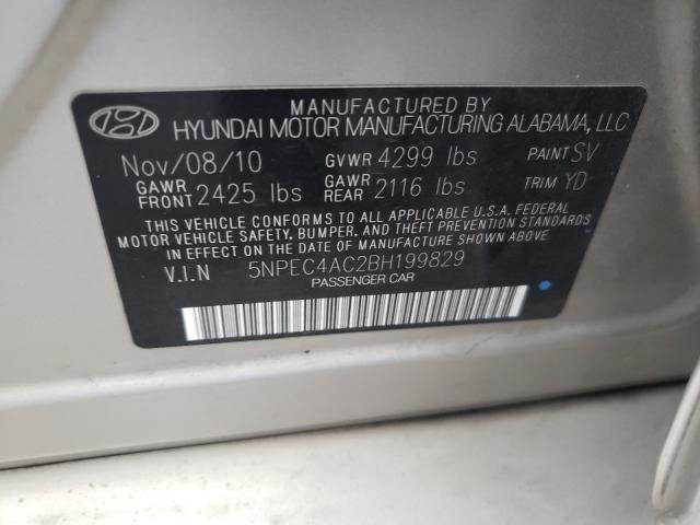 Photo 9 VIN: 5NPEC4AC2BH199829 - HYUNDAI SONATA SE 