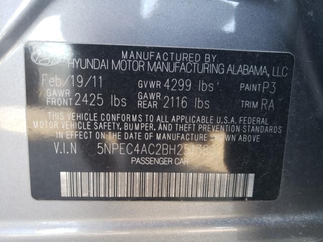 Photo 9 VIN: 5NPEC4AC2BH251380 - HYUNDAI SONATA SE 