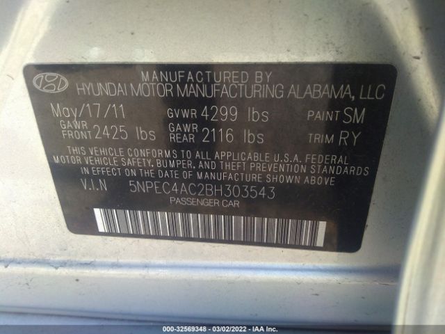 Photo 8 VIN: 5NPEC4AC2BH303543 - HYUNDAI SONATA 