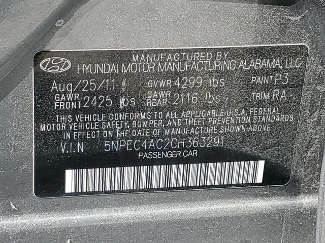 Photo 11 VIN: 5NPEC4AC2CH363291 - HYUNDAI SONATA SE 