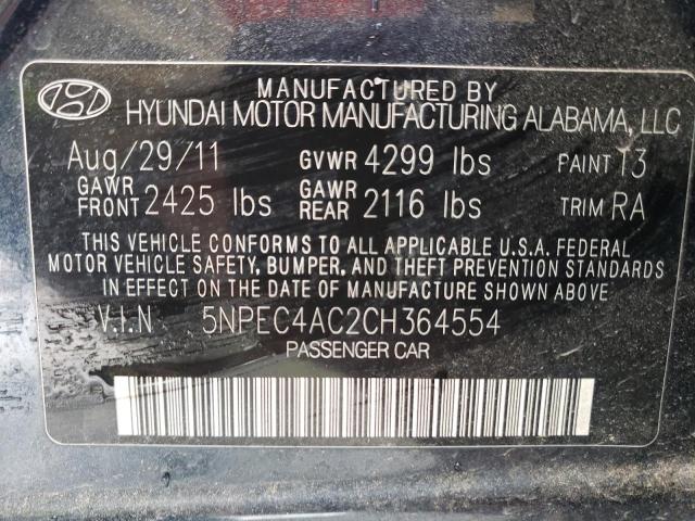 Photo 11 VIN: 5NPEC4AC2CH364554 - HYUNDAI SONATA SE 